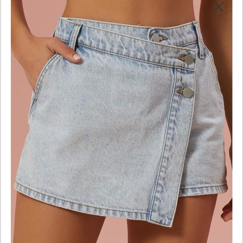 Altar'd State Light Blue Denim Skort